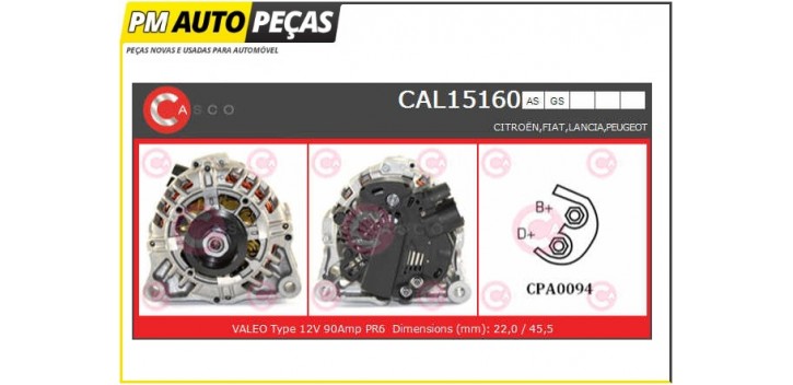 Alternador Citroen/Fiat/Lancia/Peugeot