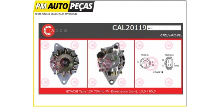 Alternador Opel/Isuzu