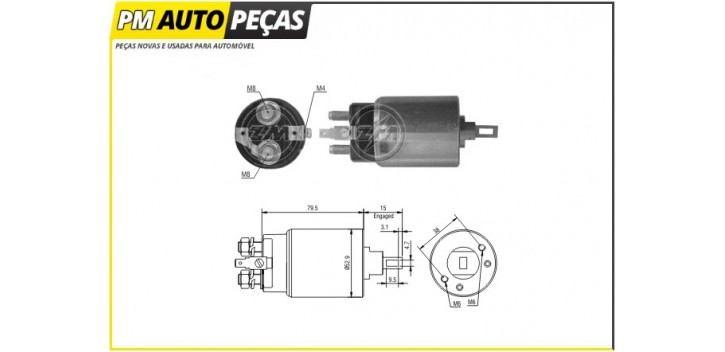 Bobine Motor de Arranque Hitachi