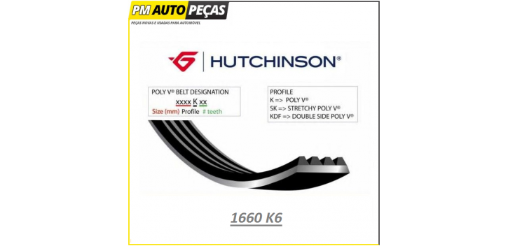 Correia Poly V HUTCHINSON - 1660 K6 - 1660mm